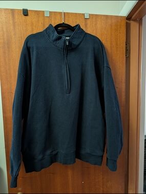 Aritzia Women's Admiral Blue Half-Zip Sweater